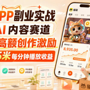 猫箱APP小众AI内容副业实操 拿平台高额创作激励攻略-雨叶虚拟资源网