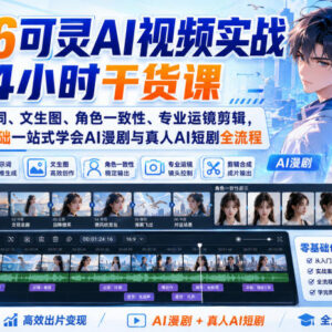 2026可灵AI4小时实战课 零基础掌握AI漫剧短剧制作全流程-雨叶虚拟资源网