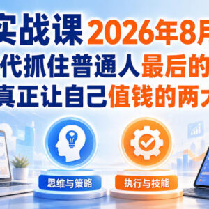 2026年8月新版AI实战课 普通人掌握AI+流量能力抓住发展杠杆-雨叶虚拟资源网