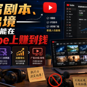 无需写剧本出镜 YouTube反应视频频道运营变现双语教程-雨叶虚拟资源网