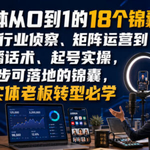 实体老板自媒体从0到1运营指南 18个可落地实操锦囊分享-雨叶虚拟资源网