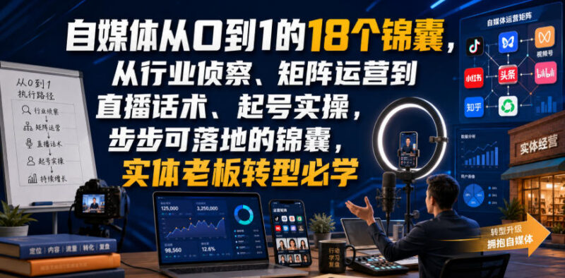 实体老板自媒体从0到1运营指南 18个可落地实操锦囊分享