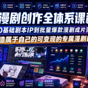 零基础AI漫剧创作全体系课程 从剧本到爆款成片打造变现IP-雨叶虚拟资源网