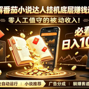 番茄小说挂机赚钱底层逻辑拆解 零人工被动收入项目实操指南-雨叶虚拟资源网