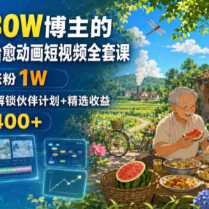 抖音AI农村治愈动画短视频教程 0基础涨粉变现全流程实操课-雨叶虚拟资源网