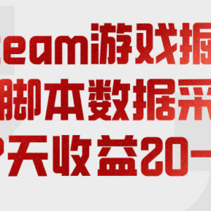 Steam游戏掘金项目玩法详解 AI脚本数据采集低门槛操作收益指南-雨叶虚拟资源网