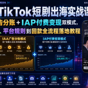 2026TikTok短剧出海实操课 IAA+IAP双模式变现全流程教程-雨叶虚拟资源网