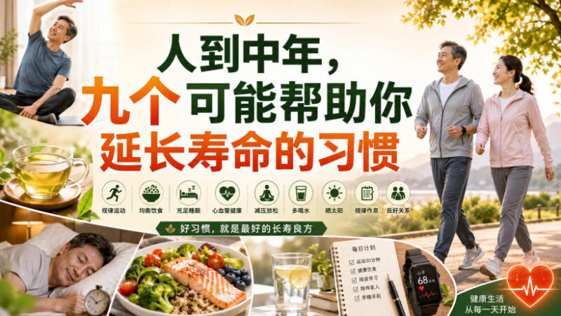 人到中年如何延长寿命?9个值得长期坚持的健康好习惯