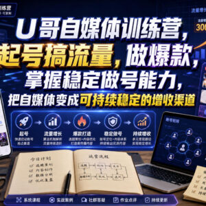 U哥自媒体训练营教程 学起号做爆款打造可持续自媒体增收渠道-雨叶虚拟资源网