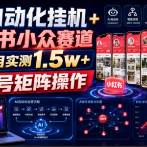 AI自动化布局小红书虚拟货品小众赛道 单号月入过万可矩阵操作-雨叶虚拟资源网