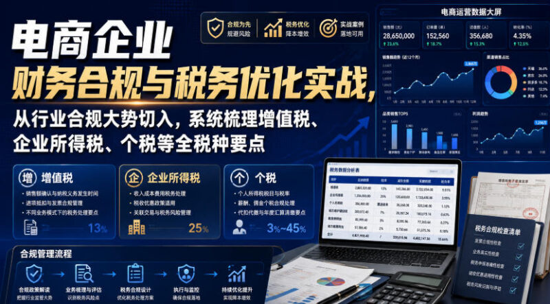 电商企业财务合规与税务优化实战 全税种要点及实操方法详解