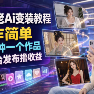 AI女装变装视频制作教程 快速出稿多平台发布收益获取指南-雨叶虚拟资源网