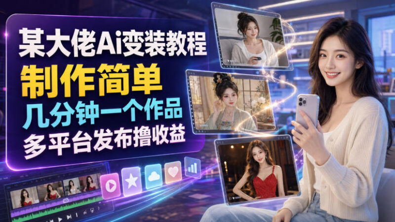AI女装变装视频制作教程 快速出稿多平台发布收益获取指南