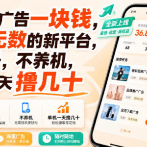 正规靠谱撸广告平台介绍 无需养机不黑号单机单日可赚数十元-雨叶虚拟资源网