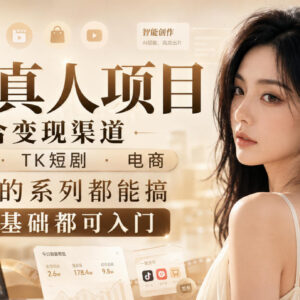 零基础入门AI真人创作课程 适配漫剧短剧电商多变现场景-雨叶虚拟资源网