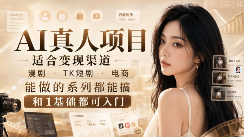 零基础入门AI真人创作课程 适配漫剧短剧电商多变现场景
