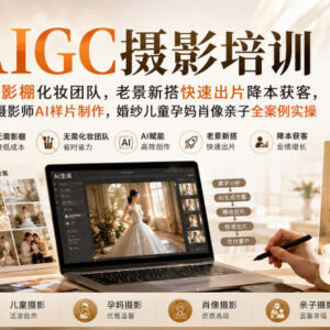 AIGC影楼摄影培训课程 全品类商业AI样片制作实操降本获客-雨叶虚拟资源网