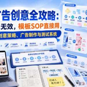 电商广告创意落地全攻略 覆盖策略制作测试及可复用模板SOP-雨叶虚拟资源网