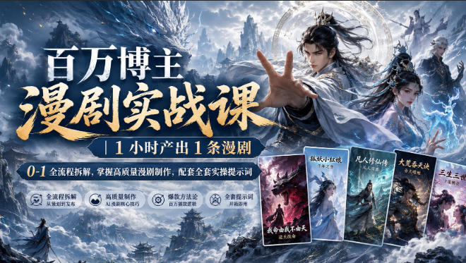百万博主亲授漫剧实战课 0-1全流程拆解附全套实操提示词